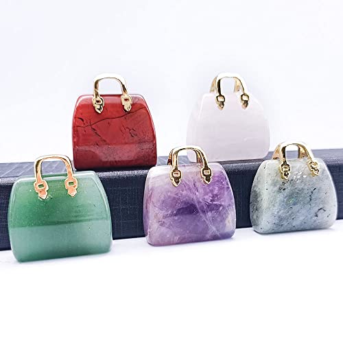 10 Pcs Crystal Handbag Sculpture Hand Carved Gemstone Healing Crystals Handbag Shaped Chakra Stones Crafts For Jewelry Making Home Decoration #TOP2