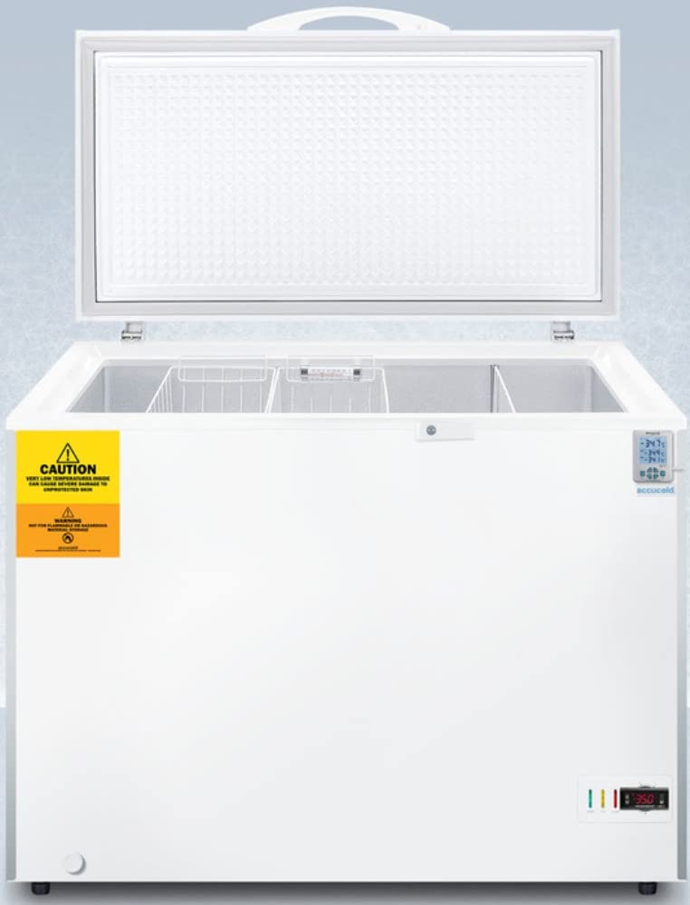 Summit Appliance VLT104-35ºC Laboratory 10 Cu.Ft. Chest Freezer with Stainless Steel Corner Guards, NIST Calibrated Thermometer, Manual Defrost, Digital Controls with Alarm and Lock, White on Fridge.com