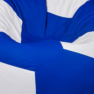 ComfyBean BiggieBean Bags Football XL Bean Bag Filled with Beans Filler (Blue and White)