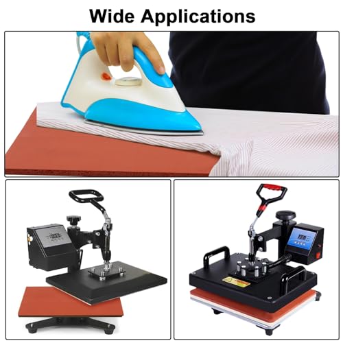 YOFAPA Silikon Wärmepress Matte 30x25 cm, Hitzebeständig Silikon Wärmepress Pad Matte für Heißpressmaschine, 0,8cm Dickste Sublimations-Silikonmatte für zum Bügeln Isoliertransfer Basteln