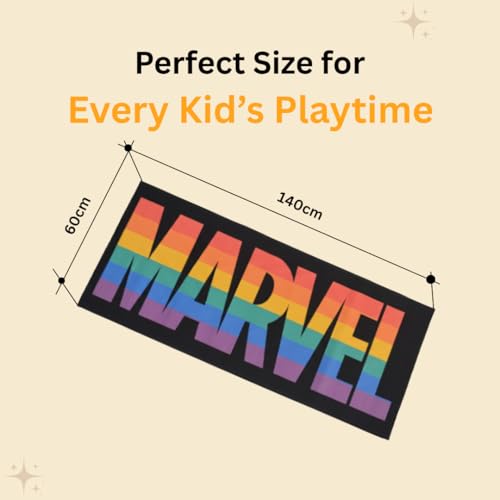 Image of Athom Living Marvel Runner Carpet 2x4.5 Ft, Soft Printed Mat with Anti-Skid Backing, Durable Washable Runner for Kids Bedroom, Play Area & Playroom Decor