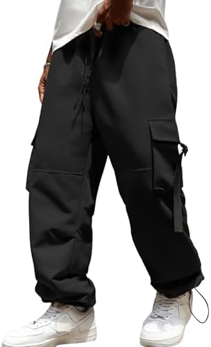 ZAFUL Baggy Cargo Pants for Men Casual Stretch Elastic Drawstring ...