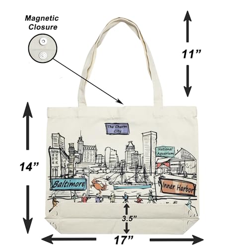 Image of Cities Around the World Artwork Tote Bag Series- Designed in the USA, 17 inchx14 inch, Double Sided Print, Souvenir & Gift