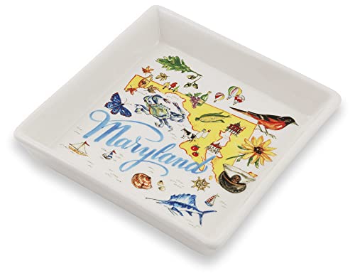 Boston International Rosanne Beck State Collection Ceramic Napkin Holder Caddy, Cocktail Size, Maryland #TOP7