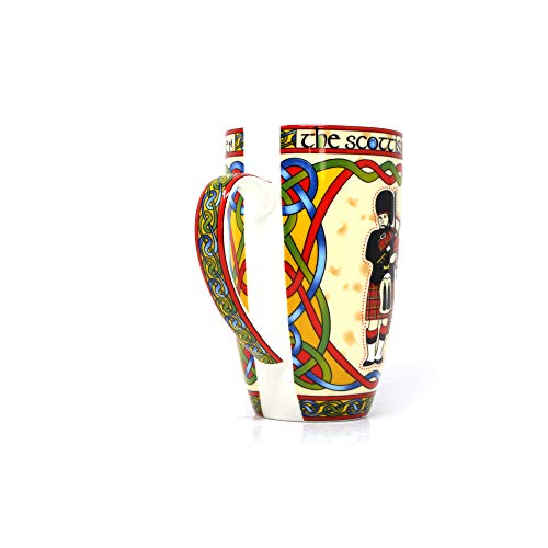 Taza Scotland Piper con diseño rojo celta y gaitas miniatura 5