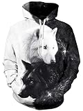 Freshhoodies Unisex 3D Wolf Gedruckt Hoodie Kapuzenpullover Pullover Sweatshirt Langarm Casual Top Jumper XXL