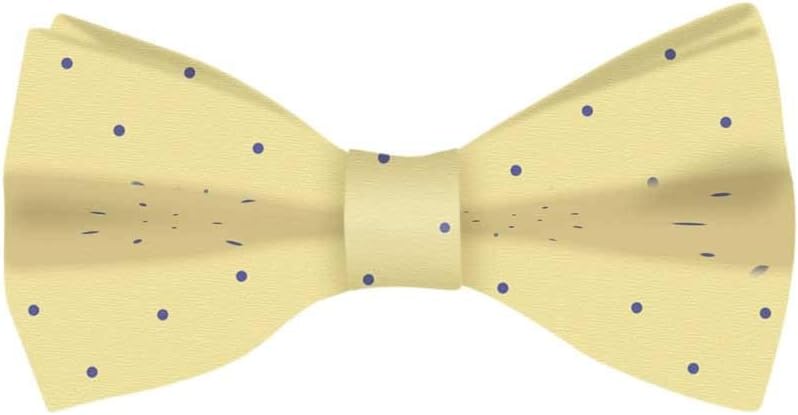 AUSCUFFLINKS Gold Blue Polka Dot Bow Tie | 5 Year Warranty Groomsmen Bow Ties