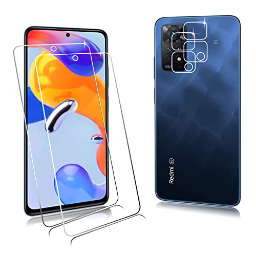 �y�S���zFOR Xiaomi Redmi Note 11 Pro 5G �p�̃K���X�t�B�����i2�����j+ FOR Xiaomi Redmi Note 11 Pro 5G �p�̃J�����t�B�����i2�����j�����^ �d�x9H �w��h�~ ���{���Ɏq�� for Note 