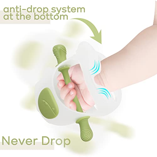 image for AONUOWE Dinosaur Teether Baby Teething Toys Anti-Dropping Baby Teether