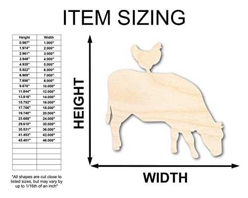 Unfinished Wood Cow Chicken Shape - Craft - Up To 36" Diy 8" / 1/4" #TOP2