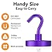MIKEDE Magnetic Hooks,170LB Heavy Duty Magnets with Hook for Fridge, Strong Magnet Neodymium Industrial Hooks Hanging, Hanger Toolbox, Cruise(Purple, 10 Pack)