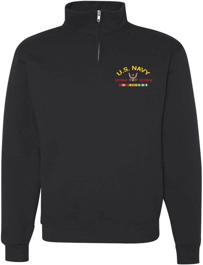 Military Productions US Navy Vietnam Veteran Quarter-Zip Sweatshirt Officially Licensed