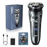 LOBINH Electric Razor for Men, 3D Rechargeable Waterproof IPX7 Electric Shaver for Men Wet & Dry, Co