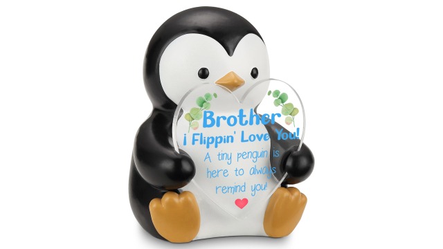 Figura decorativa de pingüino positivo en resina miniatura 7