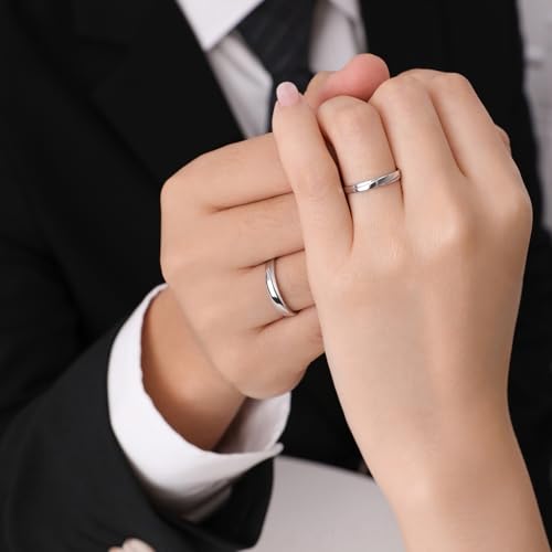 Bague ajustable mariage en argent pour couple solution taille parfaite - 3