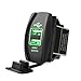 MICTUNING Dual USB Charger Socket Rocker Switch Style with Green LED Light Universal USB Devices Power Outlet for Car Boat Trucks RV