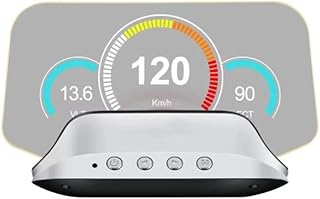Car Smart Edition HUD Head Up Display Speedometer,OBD GPS Dual System,Water Temperature,RPM,Temp,Voltage,Driving Mileage,Fuel Consumption Projector for Vehicles After 2008