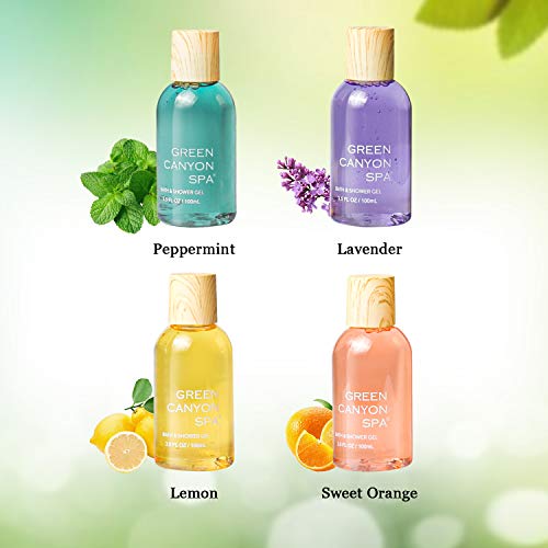 Bath Gel Gift Set for Women Includes 4 Fragrance Body Lotion and Shower Gel, Best Mother's Day, Birthday Gift for Women- Pack of 8 with Travel Size, 3.5oz Each Bottle, Holiday Gift Set for Christmas