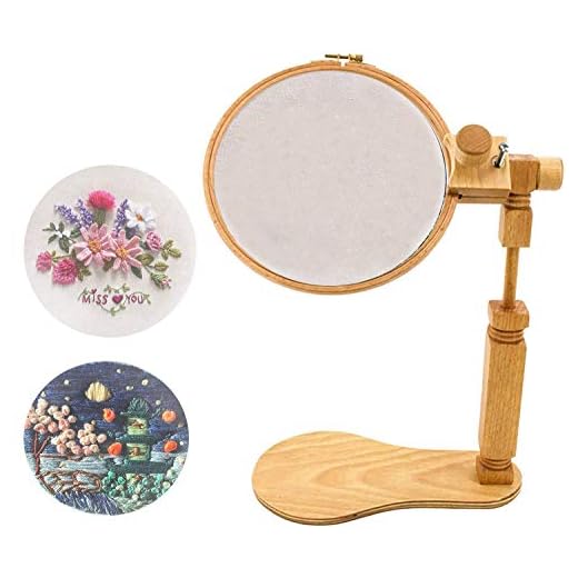 Rotated Embroidery Frame Stand, Wooden Embroidery Frame Rotatable Hoop, for Most Size Art Craft Handy Sewing Christmas Decorations of Hoops (1)