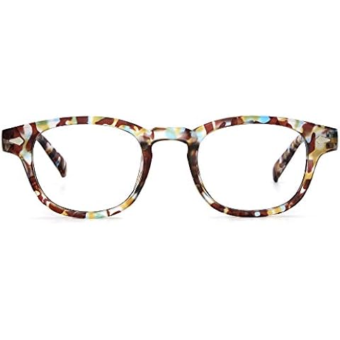JiSoo Reading Glasses 1.0 Women/Men Designer Readers 1.0, Round Ladies Reading Glasses with Spring Hinge, Multicolor Cover