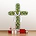 6ft Christmas Cross Tree with 100 Lights and a White Silk Scarf Christmas Decorations Jesus Christ Catholic Cross Decor He is Risen for Outdoor Home Decor (6 ft)