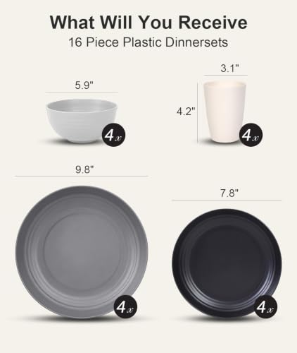 16-Piece Grey Quatish Set