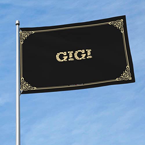 Décor de drapeau Gigi drôle grand format pour mur de dortoir et patio