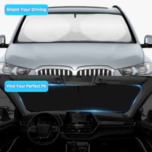 Image of Windshield Sunshade for Dodge Challenger 2015-2023 2024 2025 2026 Sun Visor