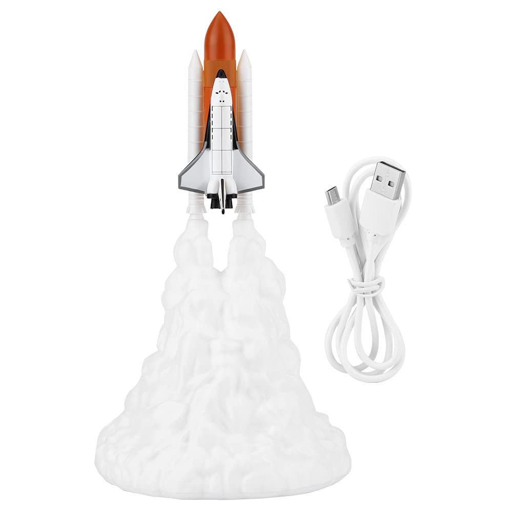 Lámpara de Luna con Lanzamiento de Cohete, Luz Nocturna LED USB para Decoración de Habitaciones, Tecnología de Impresión 3D, Material Libre de Contaminación, Tamaño Opcional Grande de 11