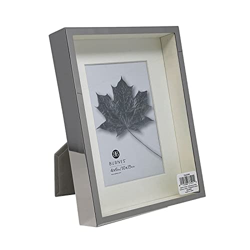 Burnes Of Boston Metal Matted Shadow Box, 4 By 6-Inch, Silver #TOP6