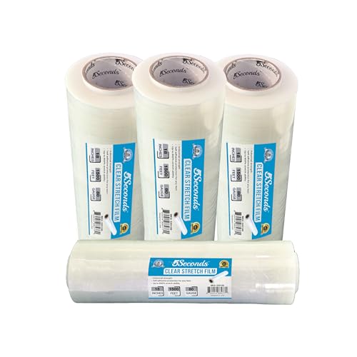 Film étirable pour palette calibre 80 lot de 4 rouleaux manuels industriels
