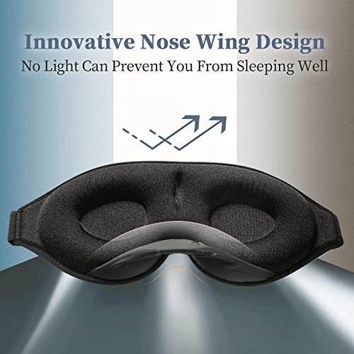 onaEz Sleep Mask, 2023 3D Mesh Sleeping Mask for Women Men with Breathable Fabric & Mesh Vents, Total Darkness Concave Sleep Masks Blindfold Eye Cover with Adjustable Strap for Travel, Nap, Sleeping