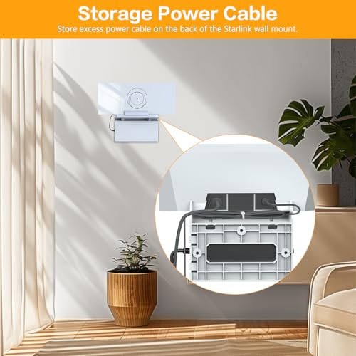Starlink Gen 3 Router Mount, 2-in-1 Mounting Kit for Starlink Standard V3 Mesh Router and Power Supply, Space Saving Wall Bracket Holder Accessories - Thumbnail 4