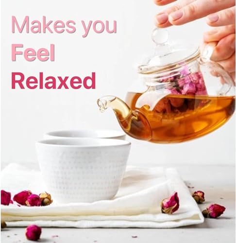 BLUE TEA - Rose Buds Tea - 60 gm (Pack of 2) | Natural Sun Dried Buds, Caffeine-free Herbal Tea, Rich in VIT - C | Recycled Food Grade Pet Jar