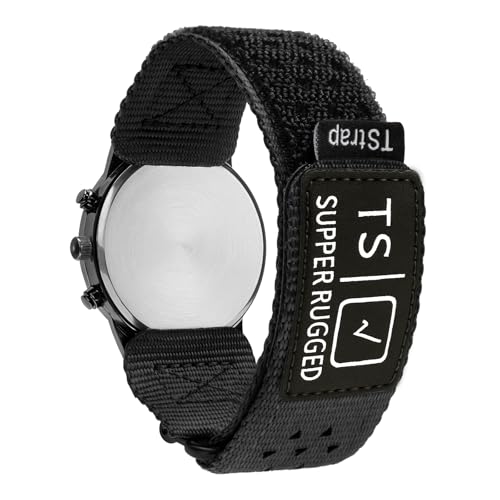 TStrap Nylon Sport Watch Band - Black Quick Release Watch Straps for Men Women - Athletic Military Smart Watch Bracelet Replacement - Correa para Reloj Hombre - 18mm 20mm 22mm