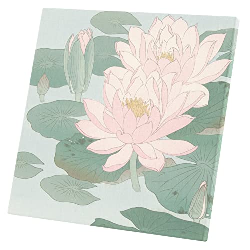 Fleur de Lotus Estampe Japonaise Tableau pour Grand Mur Vide 60x60