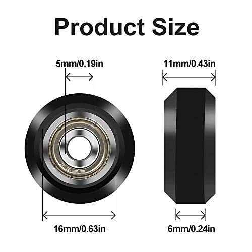 Official Creality 3D Printer Ender 3 Wheel, 3D Printer POM Wheel Plastic Pulley 625zz Linear Bearing for Ender 3/Ender 3 V2/Ender 3 Pro/Ender 3 Max/Ender 5 Series/CR 10 Series (10 PCS) by Creality - Image 3