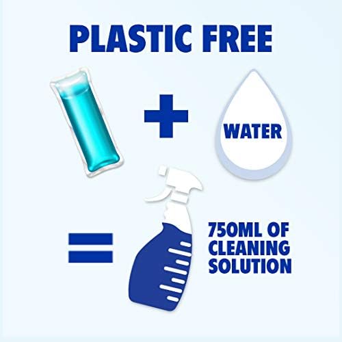 OceanSaver Glass Cleaner, Powerful Cleaning Eco Drop Refill, Eco Mindful Window Spray Cleaning Product for All Glass Surfaces to Remove Grease and Dirt, Sea Spray Scented Just Add Water  12 Pack