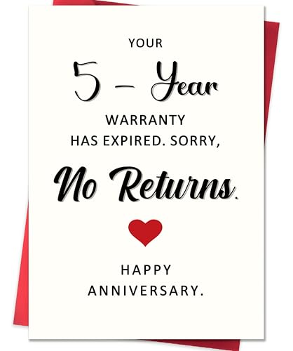 5th Anniversary Card for Him Her