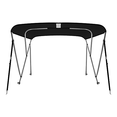 image for MSC 3 Bow 4 Bow Bimini Top Boat Cover with Rear Support Pole and Stora