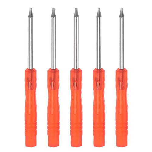 Uxcell 5Pcs Mini Torx Screwdriver, T5 Star Head For Watch Eyeglasses Electronics Repair (Red) #TOP19