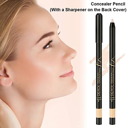 Lápis corretivo, lápis fino corretivo, à prova d'água, cobertura total, corretivo para olheiras, ma