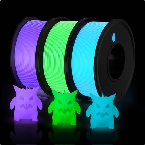 3D Printer Filament PLA 1.75mm 3D Printing Material with 3 Colors Bundled Printing Filiment 1.75mm Blue Purple Green Size Accuracy ± 0.02 mm Filiment Spool Vacuum Packaging 250G X 3