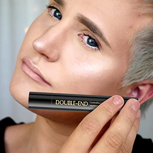 Bastão de iluminador para maquiagem,Bastão para Modelar e Contornar o Rosto com Cabeça Dupla - Bastã