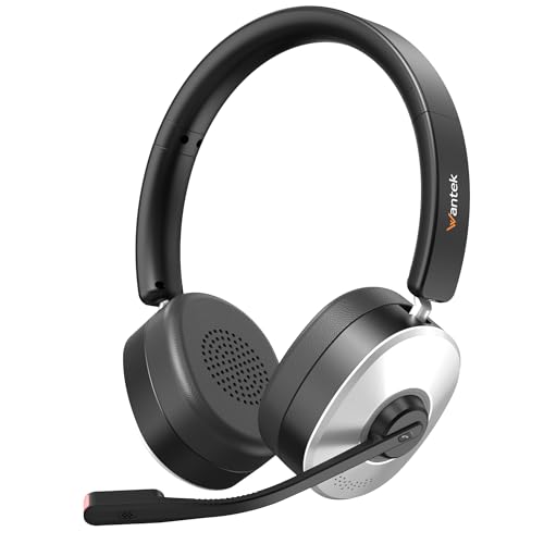 Image of Wantek Wireless Headset,Bluetooth Headset with Noise Cancelling Microphone,Computer Headphones with Mute Button,50H Battery for PC & Laptop,Home Office,Zoom,Teams,Call Centre