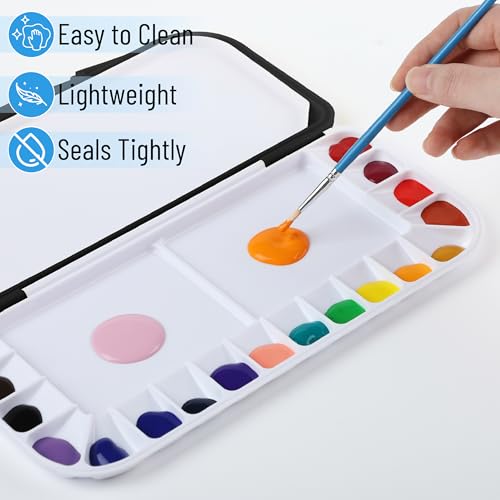 Image of Mr. Pen- Airtight Watercolor Palette with Lid, 18 Wells & 2 Mixing Areas | Lightweight Sealing Paint Palette for Travel, Painting, Watercolor Mixing, Art Class and Studio Use