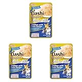 INABA Dashi Delights Delicate Flakes Katzenfutter nass, Huhn mit Thunfisch 40 g (3er Pack), Premium Katzen Leckerlies in Sauce