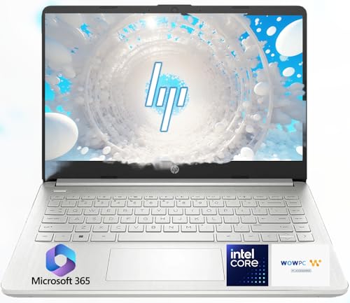 HP 14 Ultrabook Laptop • Intel CPU • 4 GB RAM • 1.1 TB Storage (128 GB SSD with External + 1 TB OneDrive) • Up to 12 Hours Battery Life • Windows 11 Pro • with WOWPC Recovery USB