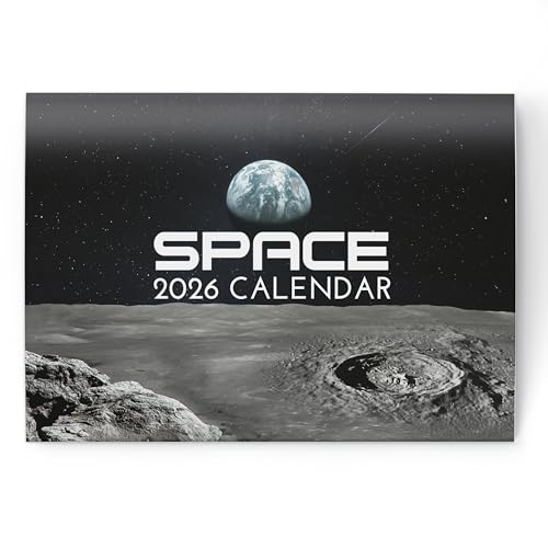 Calendar 2026 Space Astronomy - Galaxy & Night Sky Wall Hanging UK Planner, A3 When Open - Month to View with Large Day Boxes & Cosmic Photos
