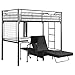 Coaster Fine Furniture 2209 Metal Bunk Bed with Futon/Desk/Chair and CD Rack, Black Finish